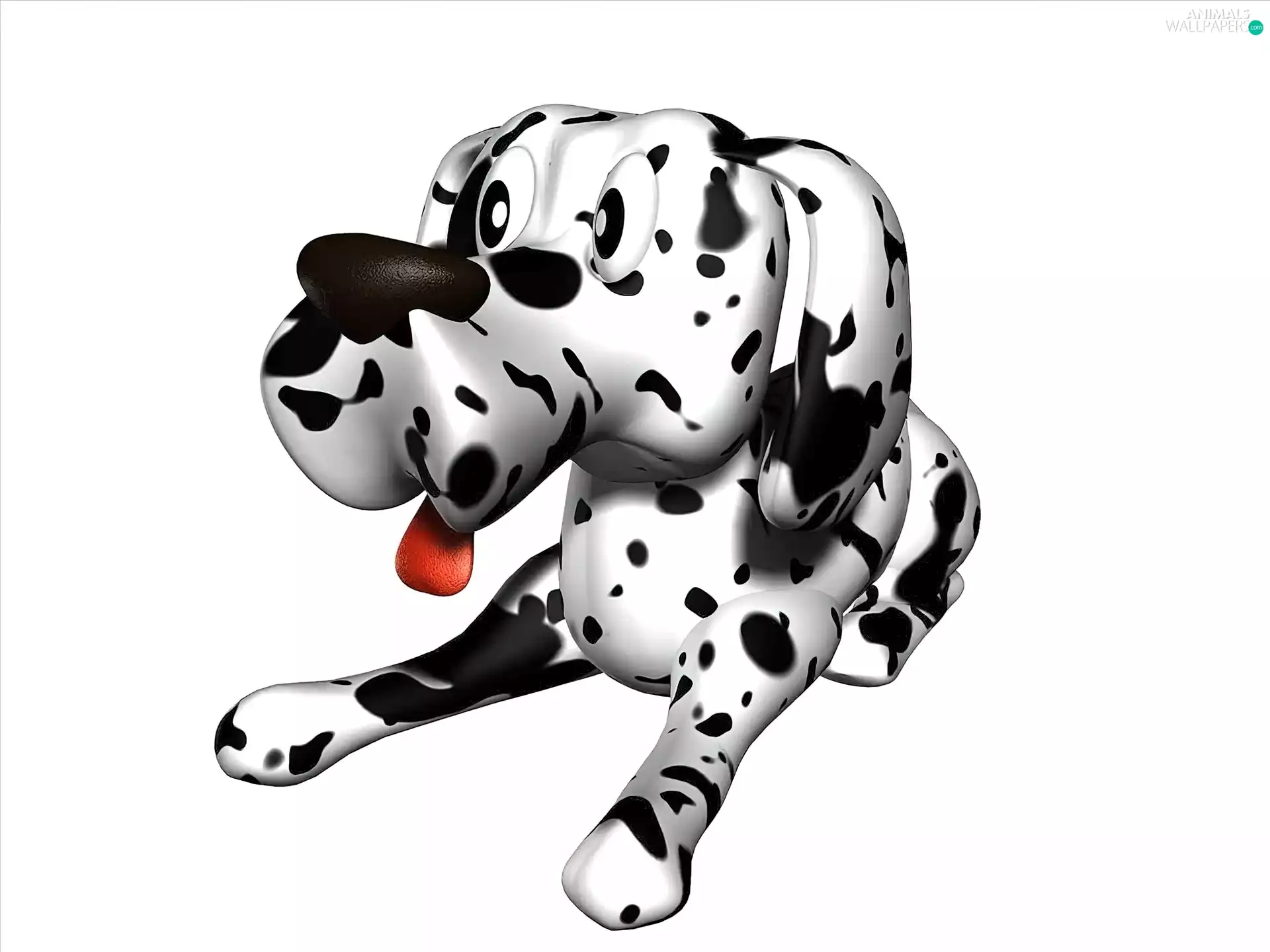 3D, dog, Dalmatian