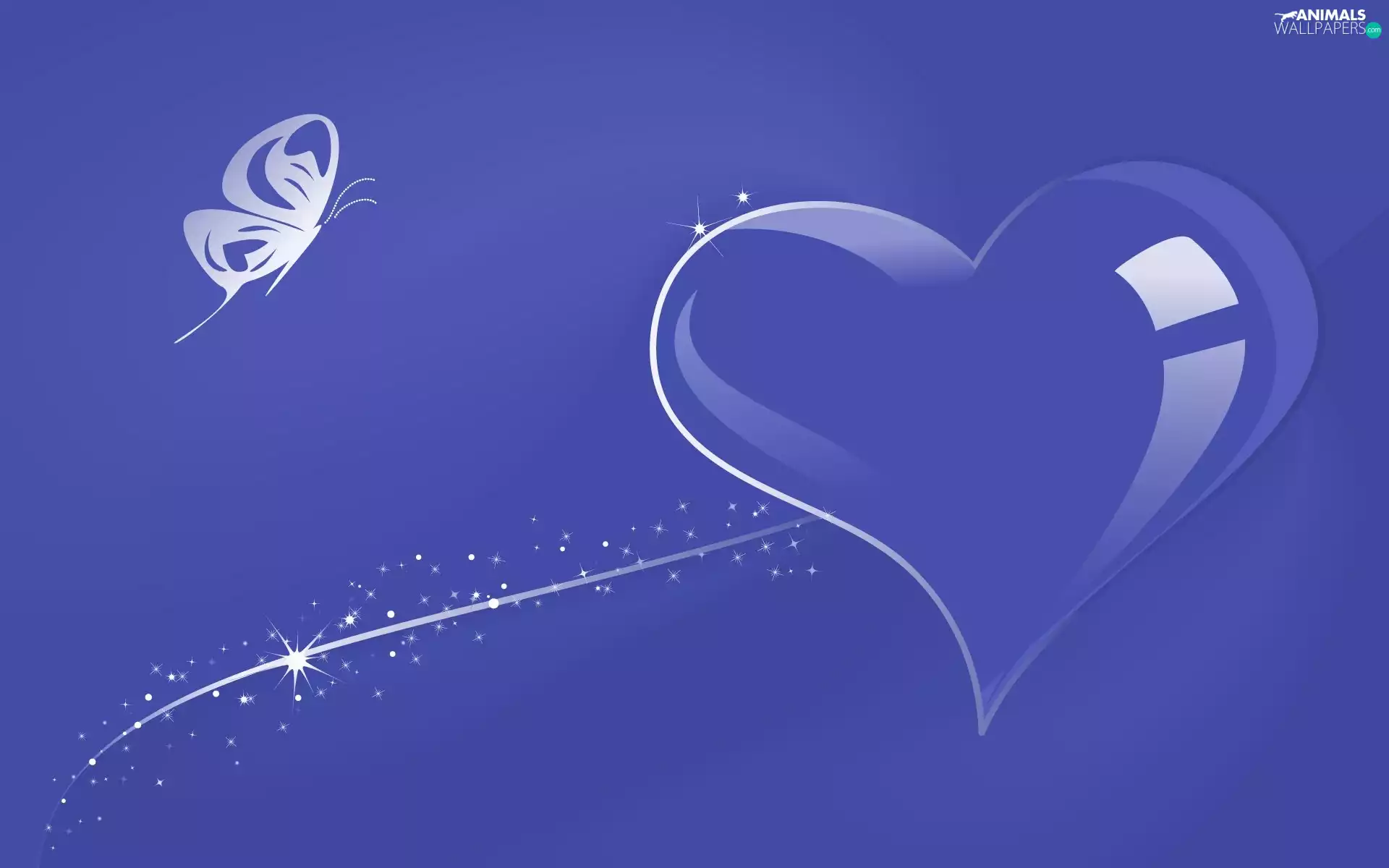 azure, butterfly, Heart