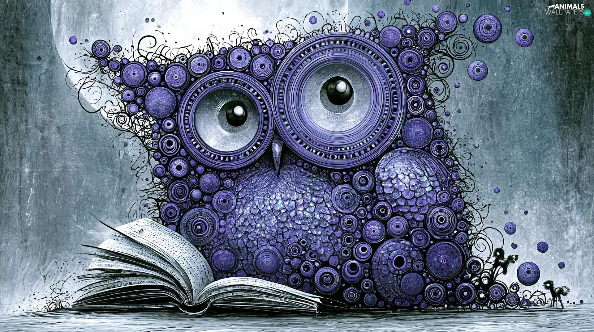 Book, Violet, owl
