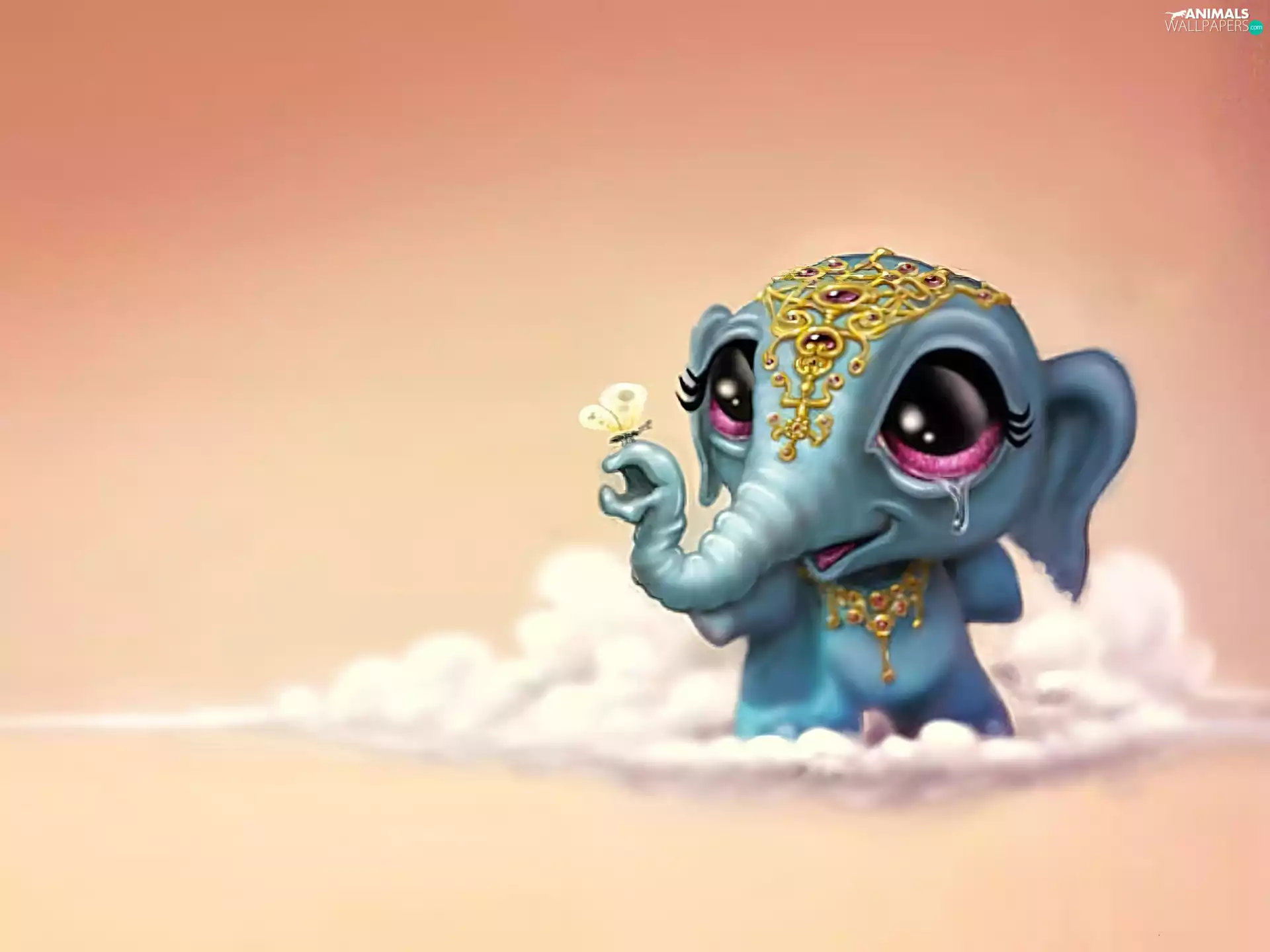 butterfly, small, elephant