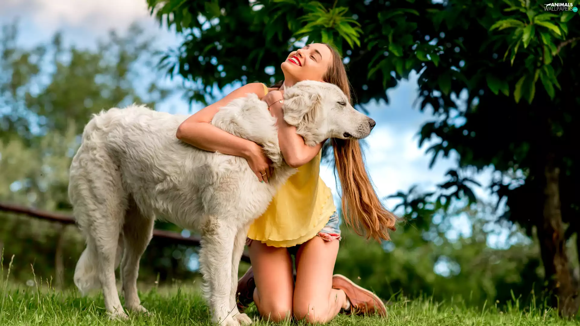 girl, joy, friend, dog
