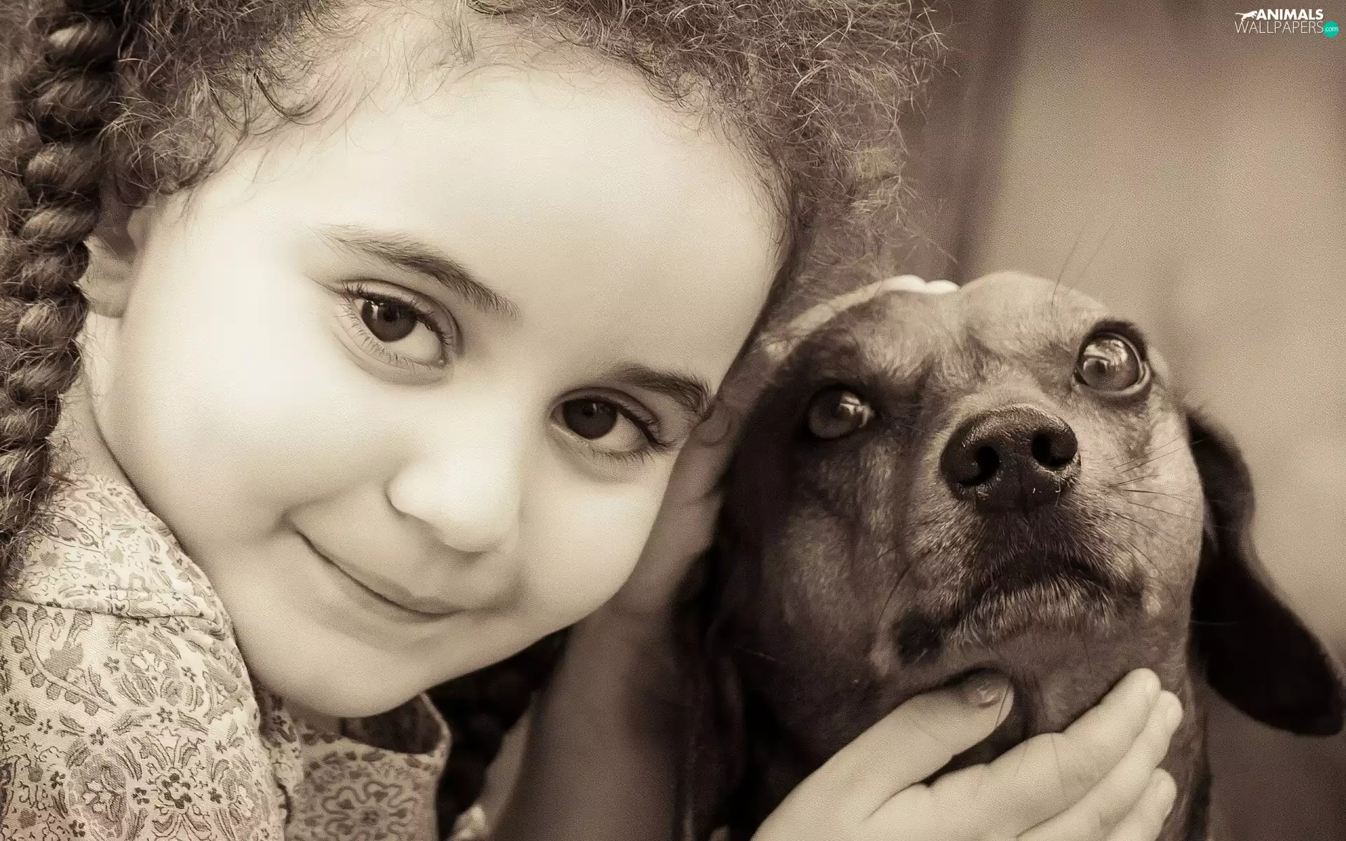 girl, Eyes, friendship, dog