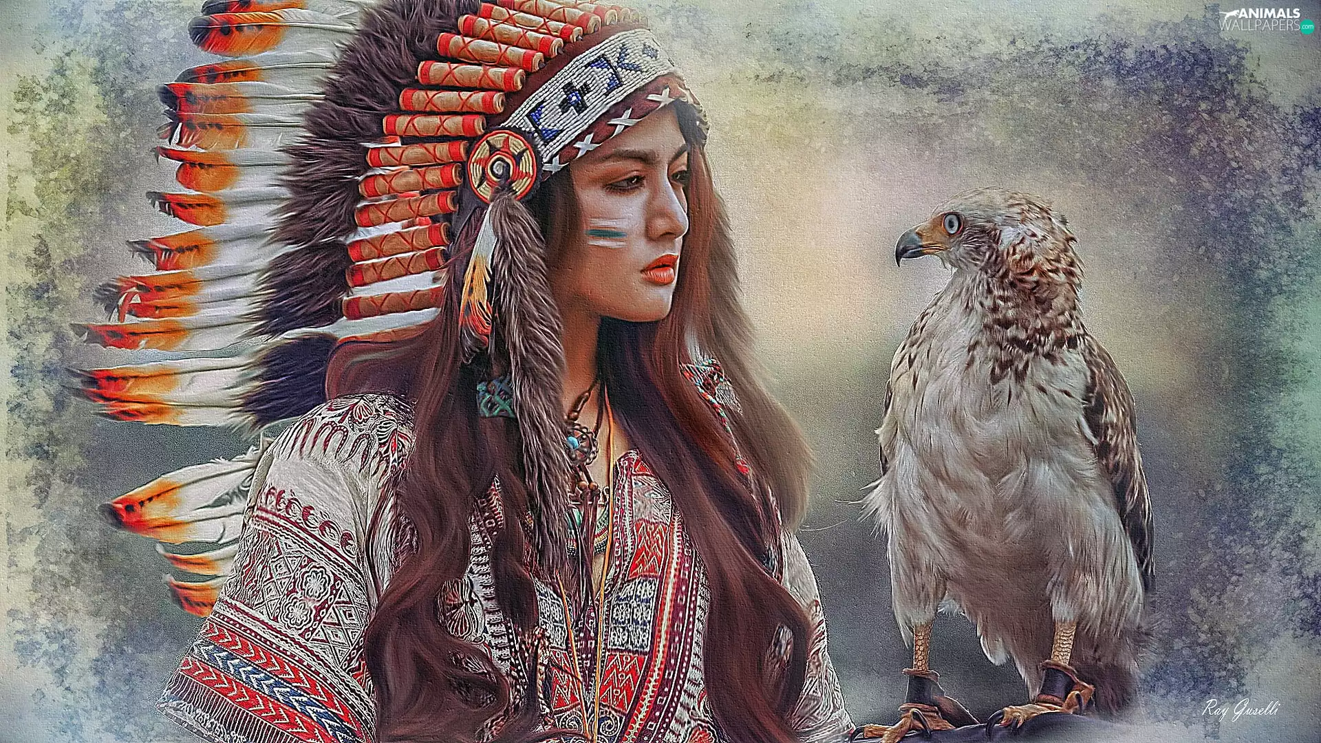 plume, Women, falcon, graphics, Bird, Indian
