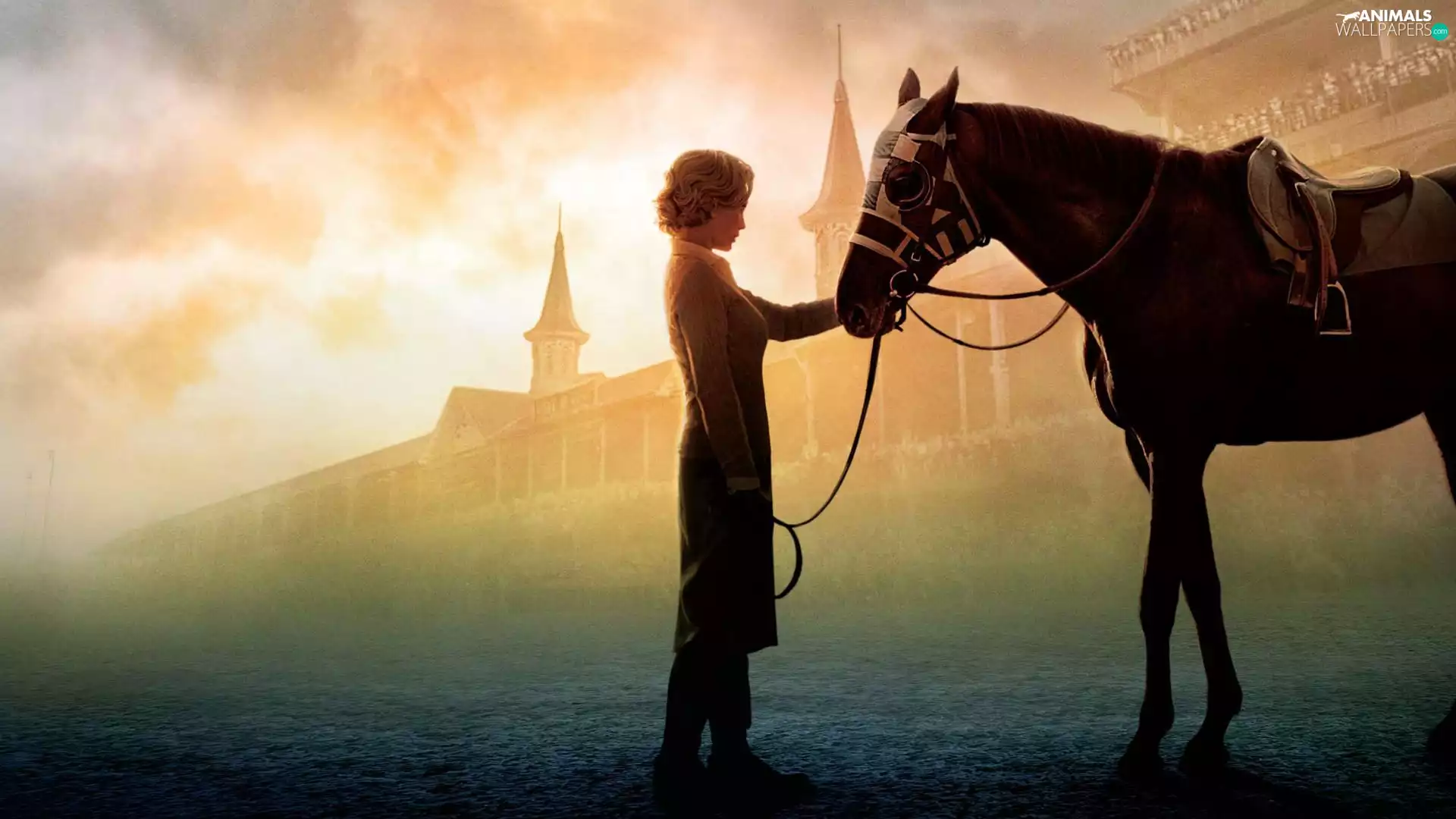 Women, track, race, Horse