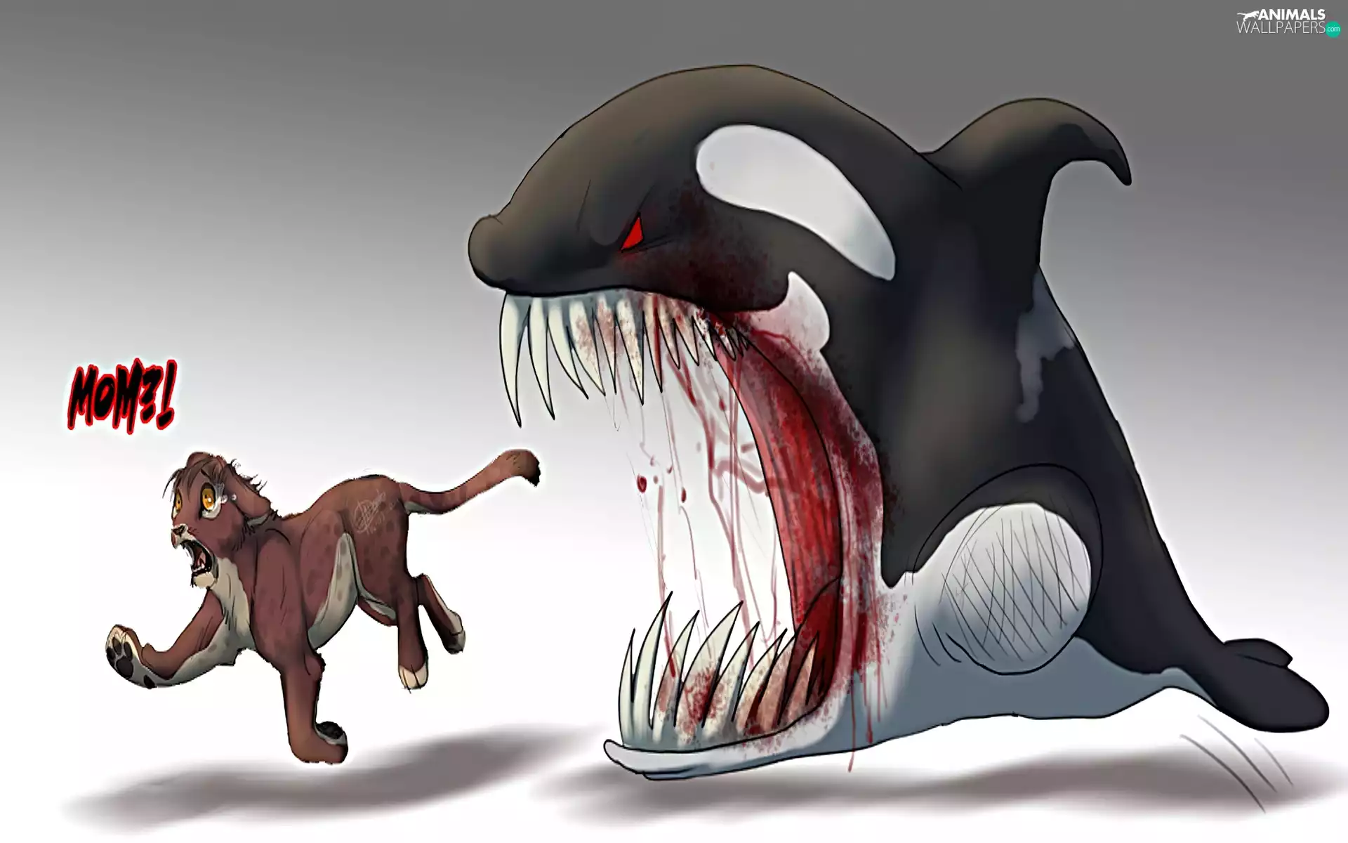 Lion, bloodthirsty, whale killer