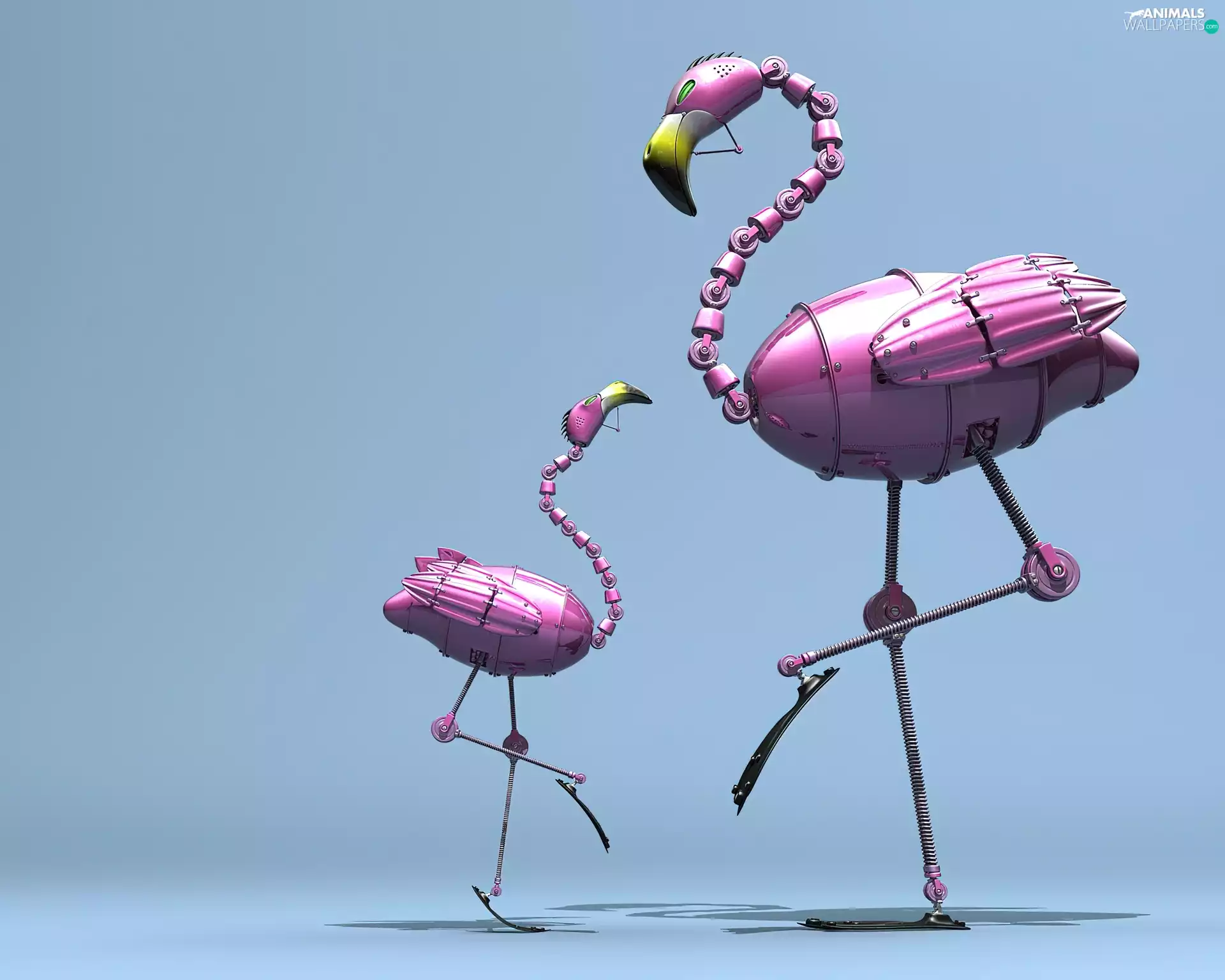 mechanical, Flamingos