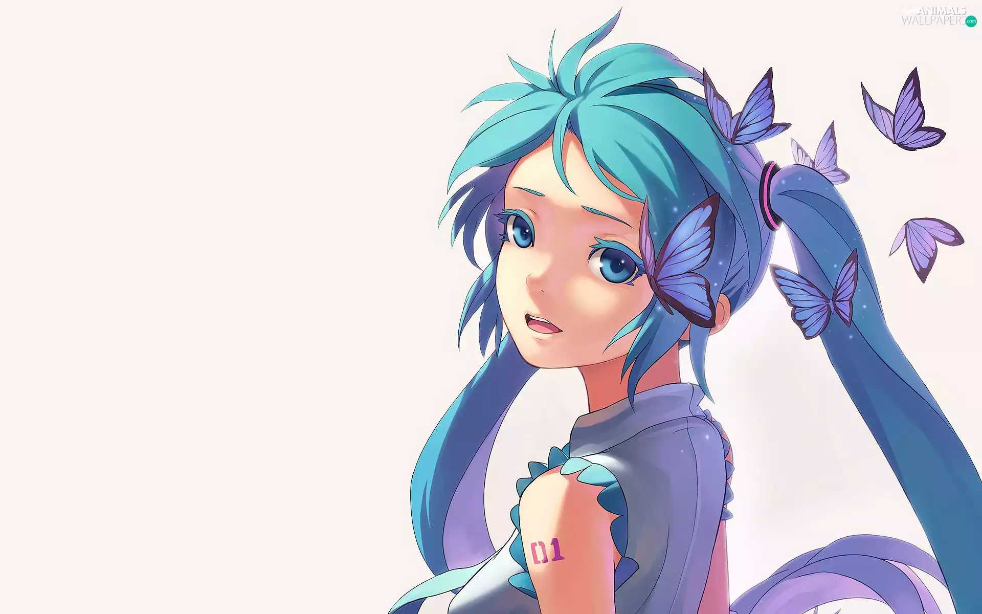 Manga Anime, Hatsune Miku, butterfly, Vocaloid