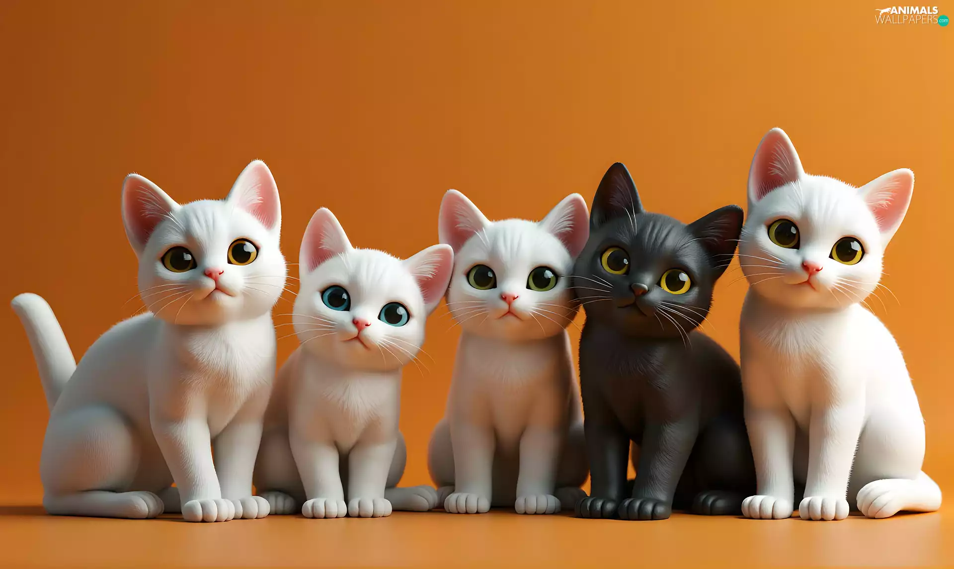 Orange, cats, background