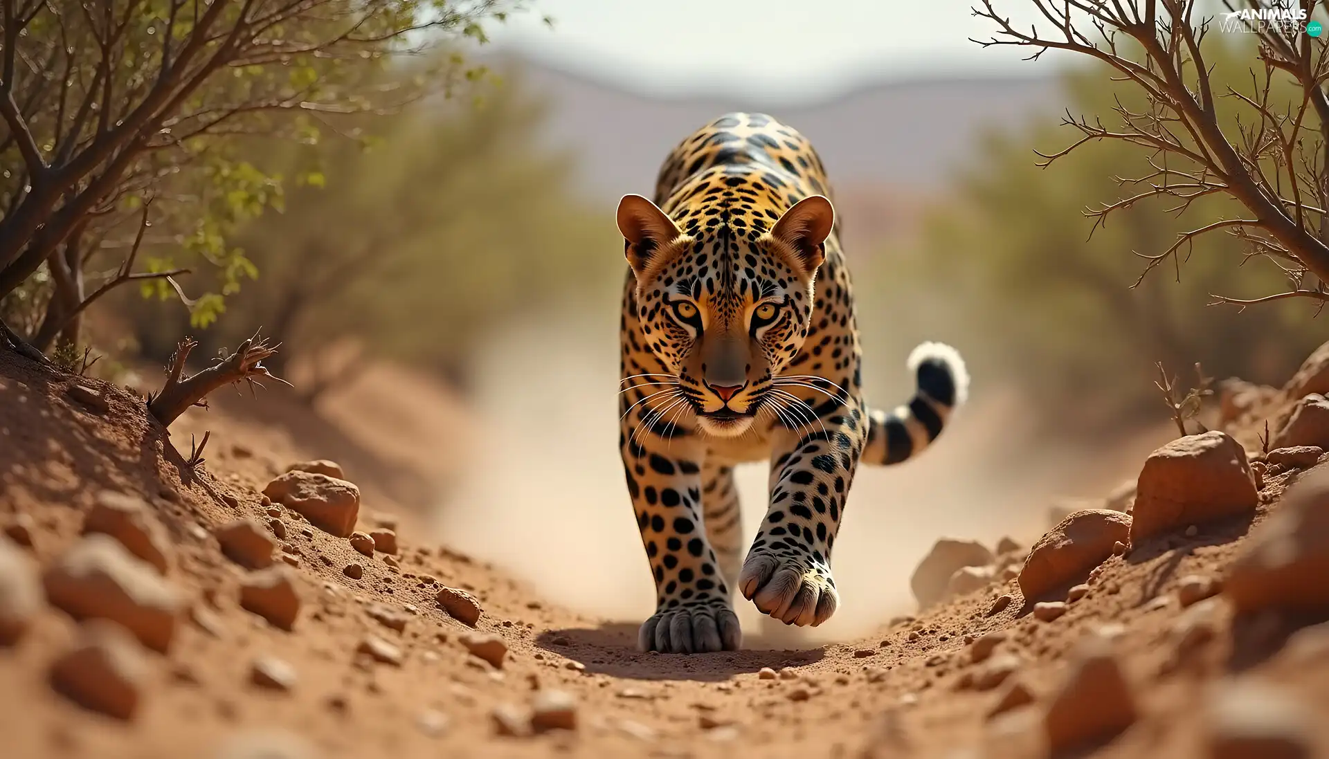 Stones, Leopards, branch pics, Ai, Path, Sand