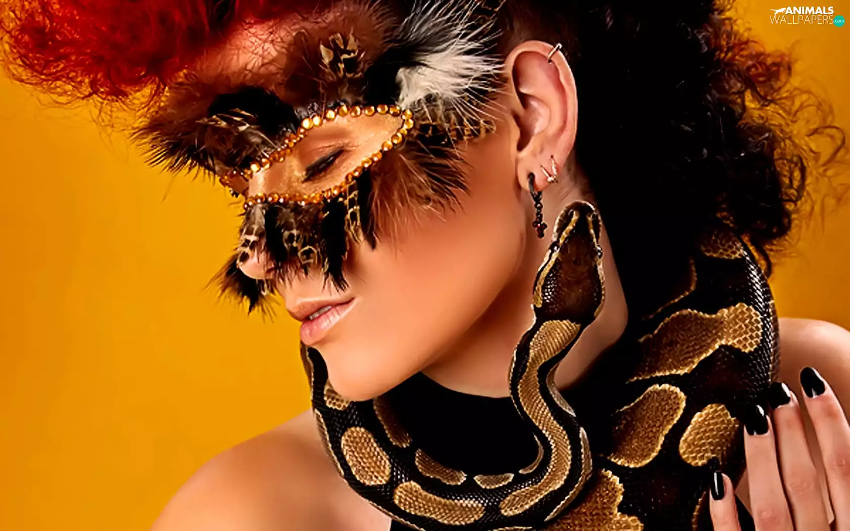 Snake, Women, Mask