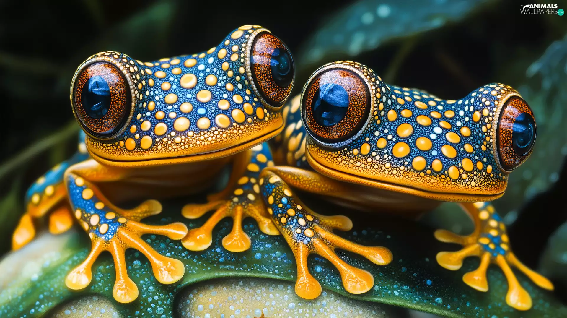 speckled, graphics, Frogs