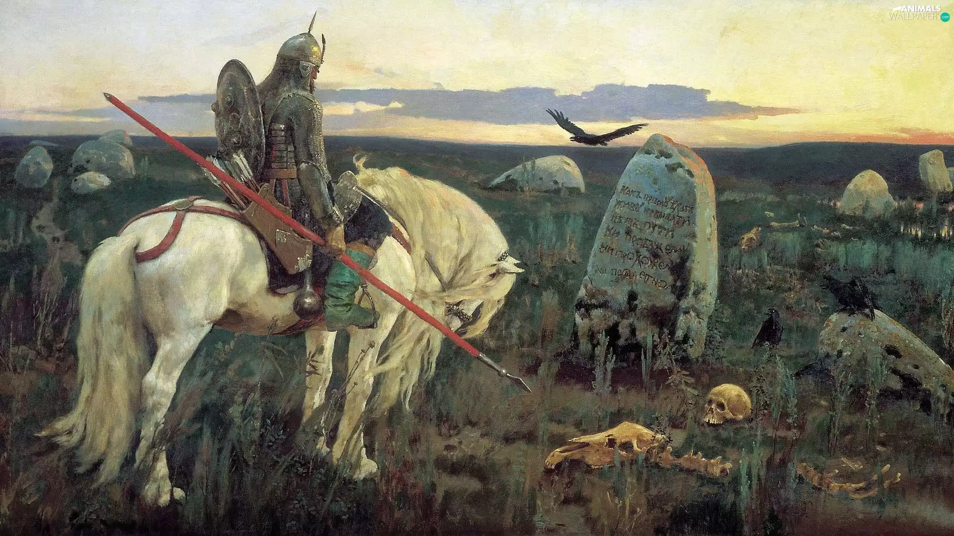Horse, the grave, Wiktor Wasniecow, Knight, picture