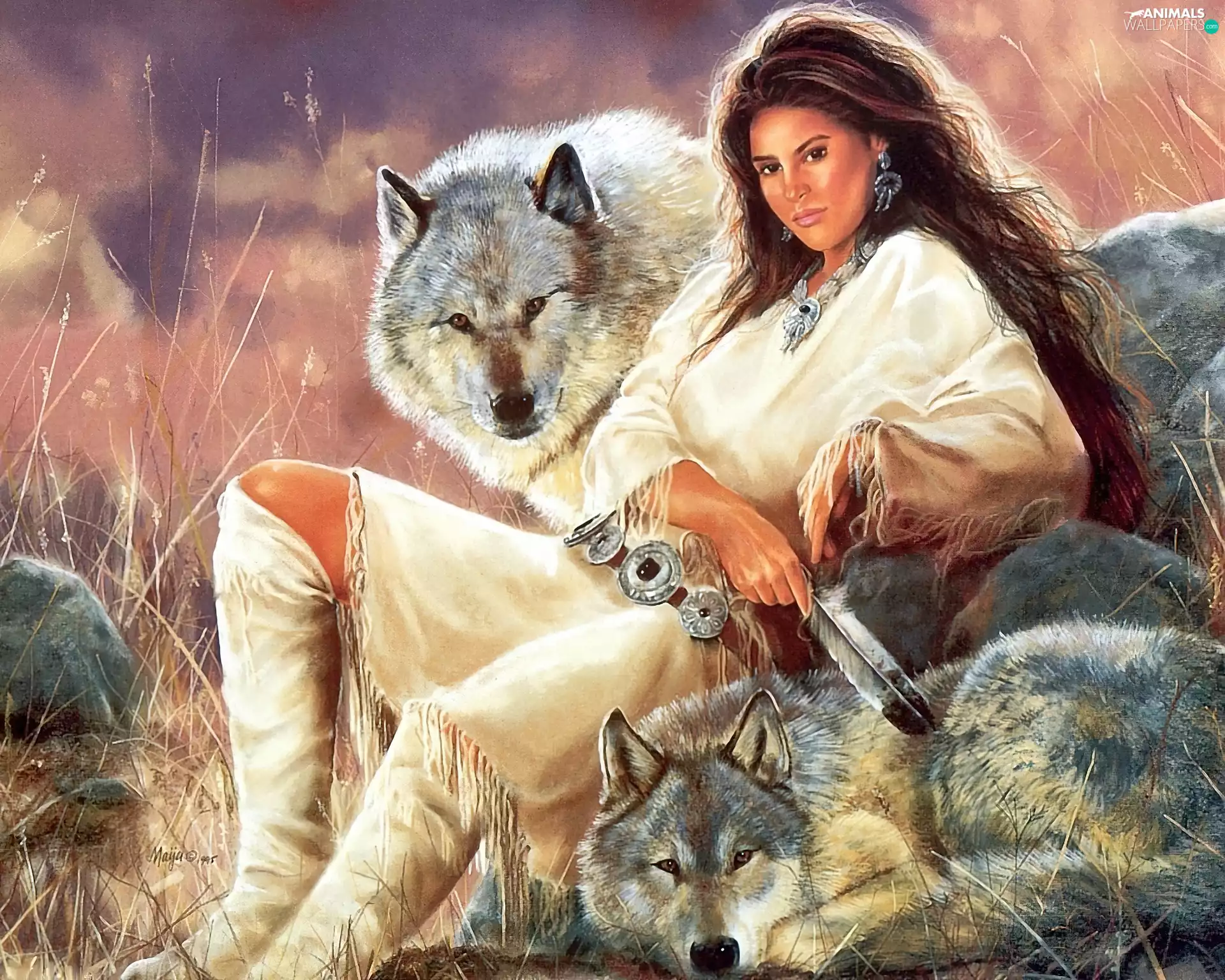 wolves, Women, Indian