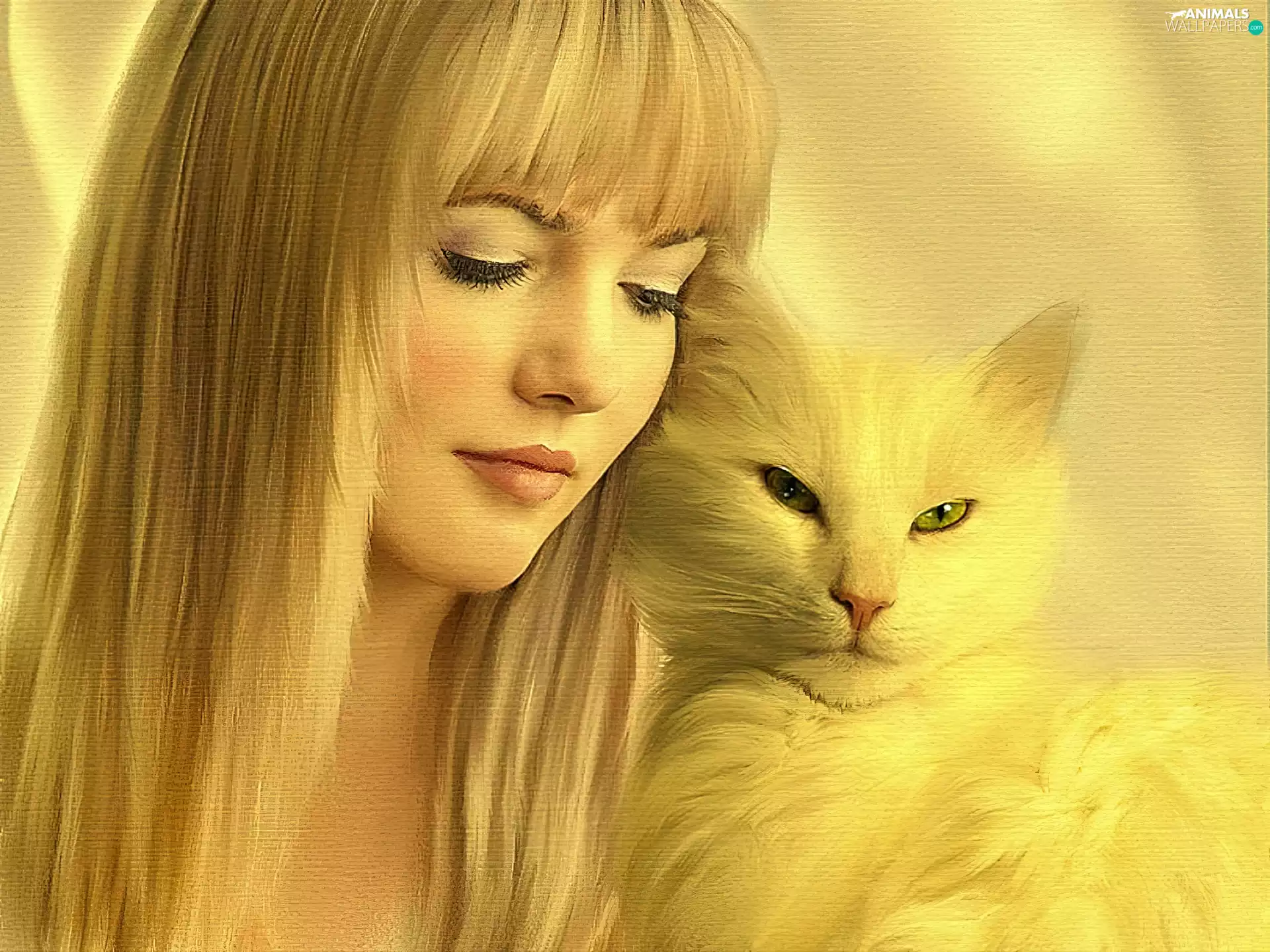 Women, White, cat