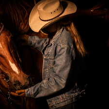 Hat, Horse, dark, background, katana, Women