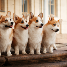 Welsh corgi pembroke, four, Dogs