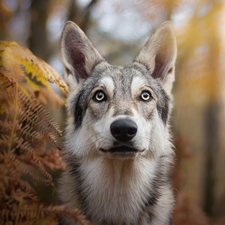 Plants, dog, Czechoslovakian Wolfdog