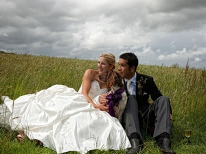 wine glass, young, White, Meadow, Steam, Champagne, Dress