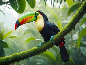forest, Bird, Toucan