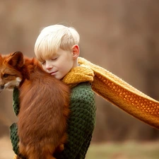 Fox, boy, Scarf