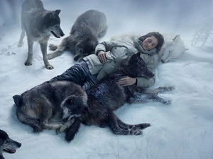 friends, wolves, Human