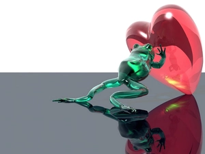 Heart, Glass, strange frog