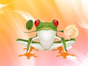graphics, frog, rose