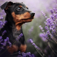 lavender, dog, Pinscher