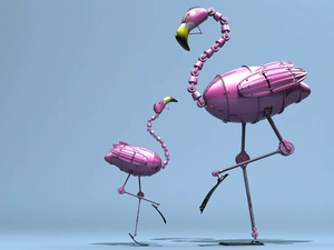 mechanical, Flamingos