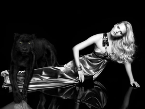 Dress, cougar, Blonde, night wear, Women