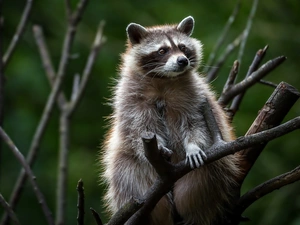 raccoon, branches