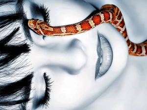 Snake, woman, face