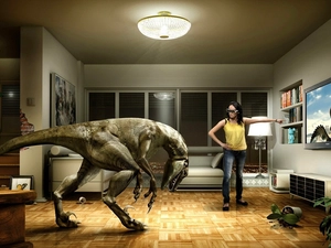 TV, Women, dinosaur